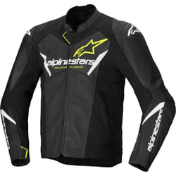 Alpinestars Faster V3 Airflow Giacca in pelle / tessuto da moto traforata, nero-giallo, dimensione 54 per uomo