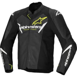 Alpinestars Faster V3 Airflow Giacca in pelle / tessuto da moto traforata, nero-giallo, dimensione 60 per uomo