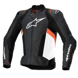 Alpinestars Missile V3 Airflow giacca in pelle da moto traforata, nero-bianco-rosso, dimensione 54 per uomo