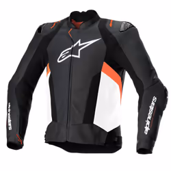 Alpinestars Missile V3 Airflow giacca in pelle da moto traforata, nero-bianco-rosso, dimensione 60 per uomo