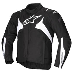 Alpinestars T-Jaws V4 impermeabile Giacca tessile moto, nero-bianco, dimensione S per uomo