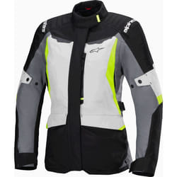Alpinestars Stella ST-1 impermeabile Giacca tessile moto da donna, nero-grigio-giallo, dimensione XL per donne