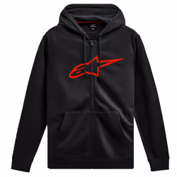 Alpinestars Ageless V3 Felpa con cappuccio e zip, nero-rosso, dimensione L per uomo