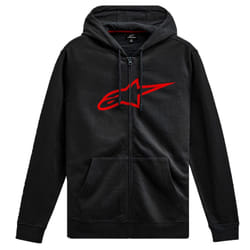 Alpinestars Ageless V3 Felpa con cappuccio e zip, nero-rosso, dimensione L per uomo