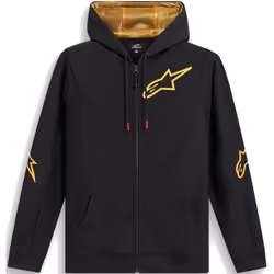 Alpinestars Sessions V3 Felpa con cappuccio e zip, nero-oro, dimensione XL per uomo