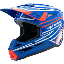 Alpinestars SM3 Wurx Casco da motocross giovanile, bianco-rosso-blu, dimensione M per uomo
