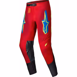 Alpinestars Supertech Maker Pantaloni da motocross, rosso-giallo, dimensione 32 per uomo