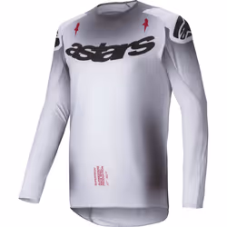 Alpinestars Supertech Maker Maglia da motocross, nero-argento, dimensione L per uomo