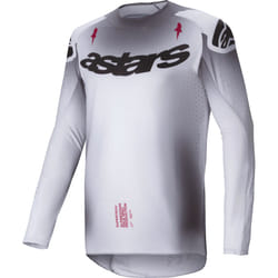 Alpinestars Supertech Maker Maglia da motocross, nero-argento, dimensione L per uomo