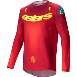 Alpinestars Supertech Maker Maglia da motocross, rosso-giallo, dimensione XL per uomo