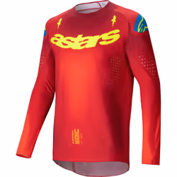 Alpinestars Supertech Maker Maglia da motocross, rosso-giallo, dimensione XL per uomo