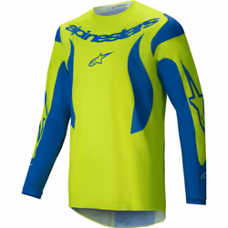 Alpinestars Fluid Haul Maglia da motocross, blu-giallo, dimensione M per uomo