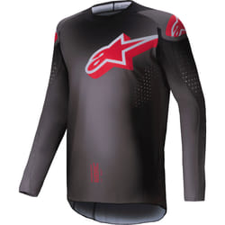 Alpinestars Supertech Lipan Maglia da motocross, grigio-rosso, dimensione L per uomo