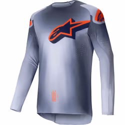Alpinestars Supertech Lipan Maglia da motocross, grigio-arancione, dimensione L per uomo