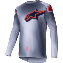 Alpinestars Supertech Lipan Maglia da motocross, grigio-arancione, dimensione XL per uomo