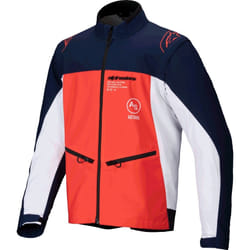 Alpinestars Lite-Dura Softshell Giacca da motocross, bianco-blu-arancione, dimensione 2XL per uomo