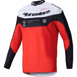 Alpinestars Pro-Dura Maglia da motocross, nero-bianco-rosso, dimensione S per uomo