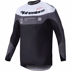 Alpinestars Pro-Dura Maglia da motocross, nero-grigio-bianco, dimensione L per uomo