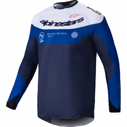 Alpinestars Pro-Dura Maglia da motocross, bianco-blu, dimensione M per uomo