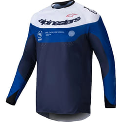 Alpinestars Pro-Dura Maglia da motocross, bianco-blu, dimensione L per uomo