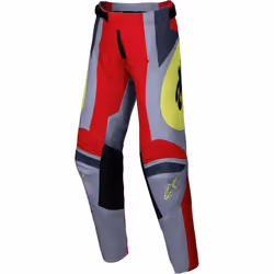 Alpinestars Racer Melt Pantaloni da motocross per ragazzi, grigio-rosso, dimensione 24