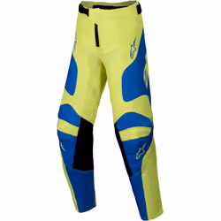 Alpinestars Racer Veil Pantaloni da motocross per ragazzi, blu-giallo, dimensione 24