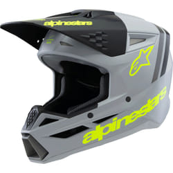Alpinestars SM3 Radium Casco da motocross giovanile, grigio-giallo, dimensione S