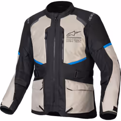 Alpinestars Andes Air Drystar impermeabile Moto Tessile Giacca, nero-grigio-blu, dimensione L per uomo