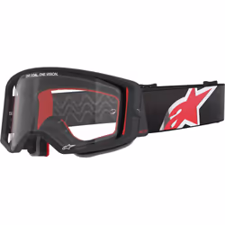 Alpinestars Supertech Corp Absolute Vision Stripe Occhiali da motocross, nero-rosso per uomo