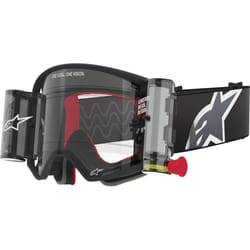 Alpinestars Supertech Corp Stripe Roll-Off Occhiali da motocross, nero-grigio per uomo