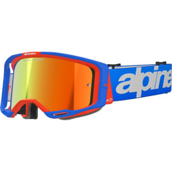 Alpinestars Vision 8 Wordmark Mirror Occhiali da motocross, bianco-blu per uomo