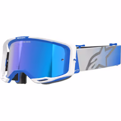 Alpinestars Vision 8 Corp Mirror Occhiali da motocross, bianco-blu per uomo