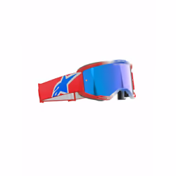 Alpinestars Vision 5 Corp Tricolor Mirror Occhiali da motocross, bianco-rosso-blu per uomo
