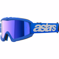 Alpinestars Vision Blaze Mirrored Occhiali da motocross giovanili, bianco-blu