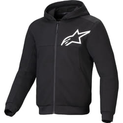 Alpinestars Chrome V2 Sport Felpa con cappuccio e zip da moto, nero, dimensione L per uomo