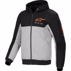 Alpinestars Chrome V2 Duo Sport Felpa con cappuccio e zip da moto, nero-grigio-rosso, dimensione L per uomo - Vista aggiuntiva 2