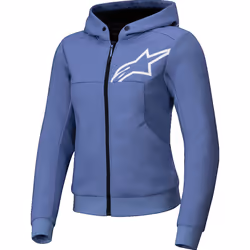Alpinestars Stella Chrome V2 Sport Felpa con cappuccio e zip da moto da donna, blu, dimensione M per donne