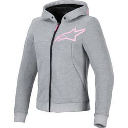Alpinestars Stella Chrome V2 Sport Felpa con cappuccio e zip da moto da donna, grigio, dimensione L per donne