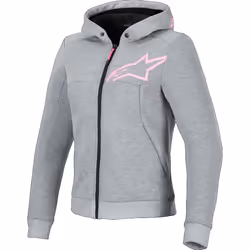 Alpinestars Stella Chrome V2 Sport Felpa con cappuccio e zip da moto da donna, grigio, dimensione L per donne