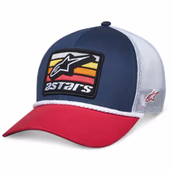 Alpinestars Selica Cappellino da camionista, bianco-rosso-blu per uomo