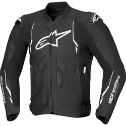 Alpinestars Dusk Giacca in pelle da moto, nero-bianco, dimensione 58 per uomo