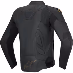 Alpinestars Dusk Giacca in pelle da moto, nero-oro, dimensione 56 per uomo