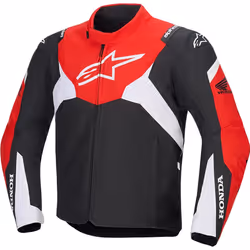 Alpinestars Honda T-Jaws V4 impermeabile Giacca tessile moto, nero-rosso, dimensione S per uomo