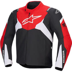 Alpinestars Honda T-Jaws V4 impermeabile Giacca tessile moto, nero-rosso, dimensione S per uomo