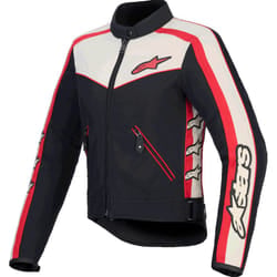 Alpinestars Stella T-Dyno WR Giacca tessile moto da donna, nero-rosso-beige, dimensione L per donne