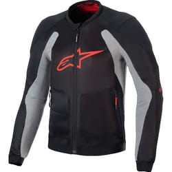 Alpinestars Troop-Air Giacca protettiva, nero-grigio-rosso, dimensione S per uomo