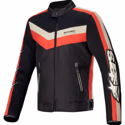 Alpinestars T-Dyno Air Giacca tessile da moto, nero-rosso-beige, dimensione S per uomo