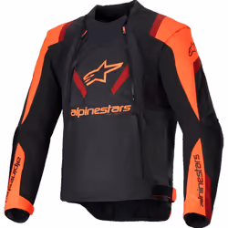 Alpinestars T-Stunt Air Giacca tessile da moto, nero-rosso, dimensione XL per uomo