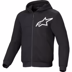 Alpinestars Chrome V2 Sport Felpa con cappuccio e zip da moto, nero, dimensione S per uomo