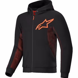Alpinestars Chrome Air Sport Felpa con cappuccio e zip da moto, nero-rosso, dimensione XL per uomo